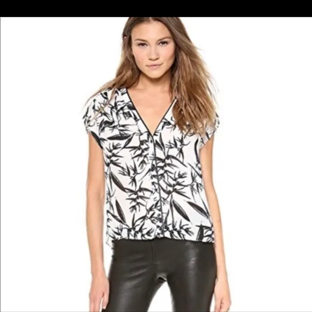 Alice + Olivia Eugenie Botanical Blouse Top NWT New With Tag Size XS